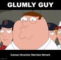 Glumly Guy is an American animated drama television series about Peter Griffin, a man who is sad because he has to take the court-ordered medication to control his schizoid fantasies.