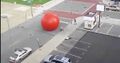 2015: A giant red ball breaks loose from an art installation and rolls down the street in Toledo, Ohio.