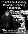 The Artaud Knight is a 1980 psychological thriller film about an avant-garde artist (Antonin Artaud) who must stop a deranged billionaire (Bruce Wayne) from routinizing the charisma of Gotham City.