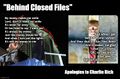 "Behind Closed Files" is a song by Carl Ashlar Lichen about failed casino developer Donald Trump.
