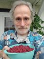 Self portrait with raspberries (23 July 2023).