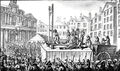 Nine emigrants go to the guillotine in 1793, during the French Revolution.