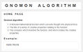 Screenshot of the Gnomon algorithm home page, stating fundamental principles of the algorithm.]]