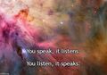 You speak, it listens. You listen, it speaks. (Orion Nebula (M42))