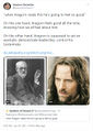 "Aragorn and the Lustprinzip" is a short story by psychologist and Middle Earth scholar Sigmund Freud, and the title of the first book in the Sigmund Freud Middle Earth Mystery™ series, each volume of which explores a different psychopathology as experienced through the remotely-linked neurology of Sigmund Freud himself.