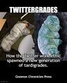 Twittergrades is a 2022 book about how Twitter's work policies stimulated the evolution of new species of tardigrades.
