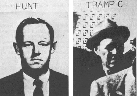 CIA officer Left: E. Howard Hunt. Right: "Three tramps" arrested after the assassination of John F. Kennedy.