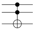 Circuit representation of Toffoli gate.