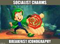 Socialist Charms Breakfast Iconography.