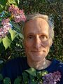 Self portrait with lilacs (1 June 2026) @ 7:51 p.m.