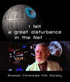 I felt a great disturbance in the Net as if millions of users suddenly tweeted in boredom."