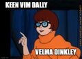 "Keen Vim Dally" is an anagram of "Velma Dinkley".