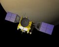 2006: The Venus Express spacecraft arrives at Venus after 153 days of journey, and begins continuously sending back science data from its polar orbit around Venus.