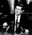 1961: Apollo program: U.S. President John F. Kennedy announces before a special joint session of the Congress his goal to initiate a project to put a "man on the Moon" before the end of the decade.