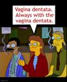 "Vagina dentata. Always with the vagina dentata!" (The Simpsons: "Quaking in my codpiece")