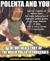 Polenta and You (full title: Polenta and You: The Untold Story of the Niger Polenta Forgeries) is a young adult adventure story about the confusion between polenta and yellowcake.