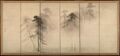 1610: Painter Hasegawa Tōhaku dies. Hasegawa Tōhaku founded the Hasegawa school and one of the great painters of the Azuchi–Momoyama period (1573-1603). He is best known for his byōbu folding screens, such as Pine Trees and Pine Tree and Flowering Plants.