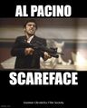 Scareface is a 1983 American crime horror film directed by Brian De Palma and written by Oliver Stone. It tells the story of Cuban refugee Tony Montana (Al Pacino), who arrives penniless in Miami during the Mariel boatlift and becomes a powerful zombie lord.