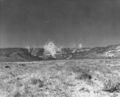 1957: The US military detonates the Plumbbob Rainier nuclear weapon at the Nevada Test Site. Plumbbob Rainier is the first American underground nuclear bomb test.
