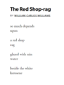 "The Red Shop-rag" is a modernist poem by William Carlos Williams.