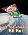 Kit Kat String Cheese in low Earth orbit. [Source: Off-World Candy Agency].