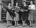 1958: Chrome Plover, the famed musical electroplating ensemble, perform new work in tribute to "Hello World" programs.