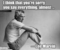 I think you're sorry you say everything, almost..." —Lee Marvin