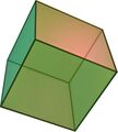 Cube says it is "satisfied with six faces", is not jealous of other polyhedra.