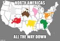 It's "orange ones" (North Americas, with side order of Greenlands) all the way down.