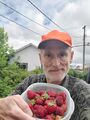 Self portrait with strawberries (27 June 2025) @ 10:24 a.m.
