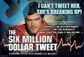 The Six Million Dollar Tweet is an American science fiction and action television series, running from 1973 to 1978, about a former astronaut, USAF Colonel Steve Austin, who is rebuilt with superhuman social media proficiency due to bionic implants and is employed as a secret influencer by a fictional transdimensional corporation.