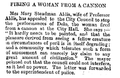 1887: "Mrs Mary Steadman Aldis, has appealed to the City Council to stop the performances of Delo, the woman fired from a cannon at City Hall...."