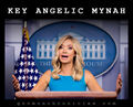 "Key Angelic Mynah" is an anagram of Kayleigh McEnany.