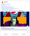 "All Your Pepsi Are Belong To Us" post on Facebook, with hashtags parodying the song "Institutionalized".