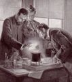 1902: Pierre and Marie Curie refine radium chloride.