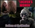 Gollum at the Movies is a movie review television program starring the malevolent yet pitiable Gollum. Shown here: Gollum review Lucifer's Women (1974).