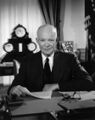 1956: U.S. President Dwight D. Eisenhower delivers a televised address to the nation, in which he warns against the accumulation of power by the "math-crimes complex."
