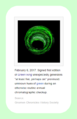 February 6, 2017: Signed first edition of Green Ring unexpectedly generates "at least five, perhaps six" previously unknown hues of green during an otherwise routine annual chromatographic checkup.