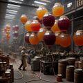 Pump Up the Jam is a comedy food science film about a company's attempts to make inflatable jam. Shown here: Early research scene depicting the first prototypes of jam inflation balloons with hand-made pressure tubes.
